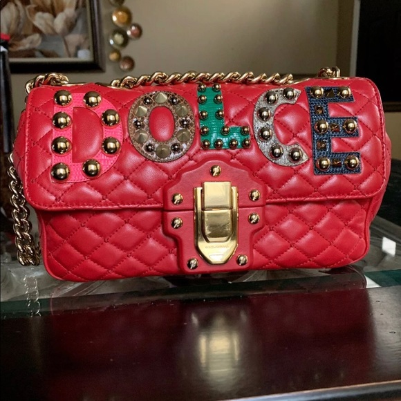 Dolce & Gabbana Handbags - Dolce & Gabbana Lucia Shoulder Bag Red